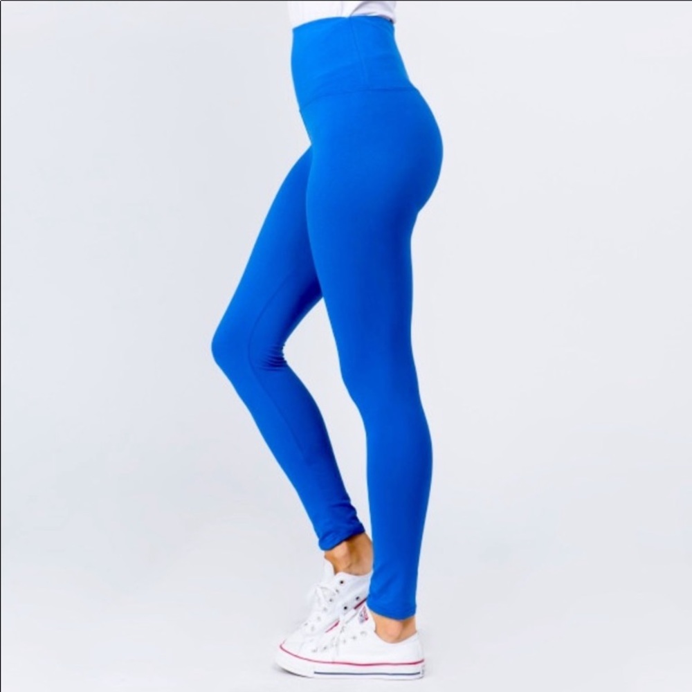 BLUE HIGH WAISTED LEGGINGS
